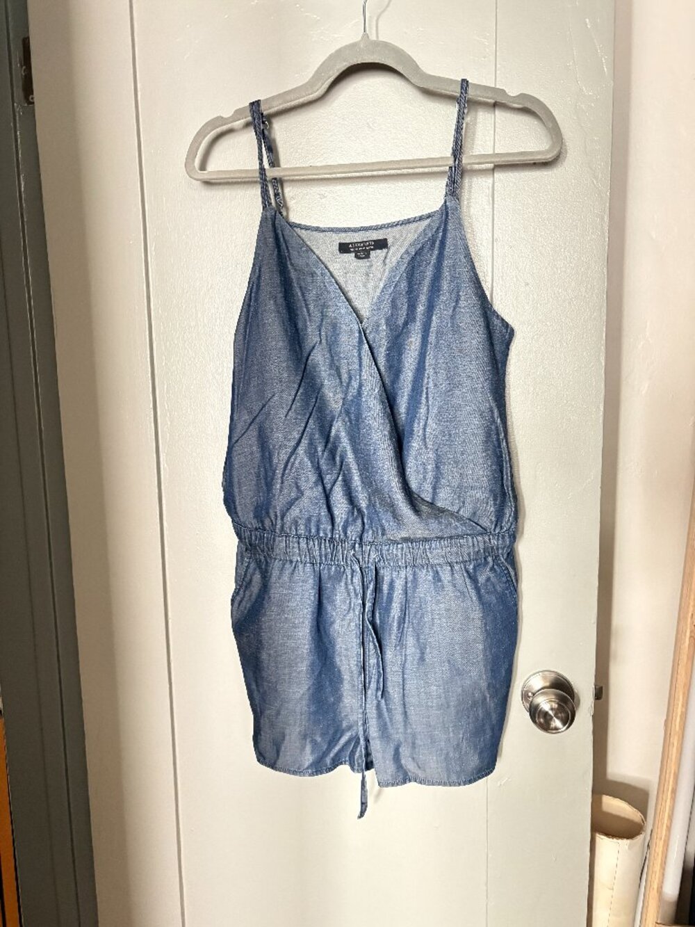 AllSaints Joanna Chambray Playsuit Romper - Size 6